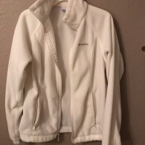 White Fleece Columbia Jacket